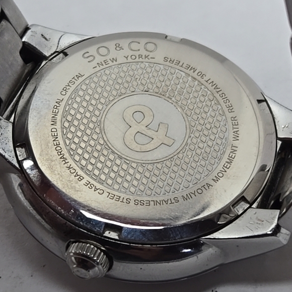 Womens SO & CO New York Madison Date Watch 5052B Mineral Crystal New Battery - Picture 10 of 10